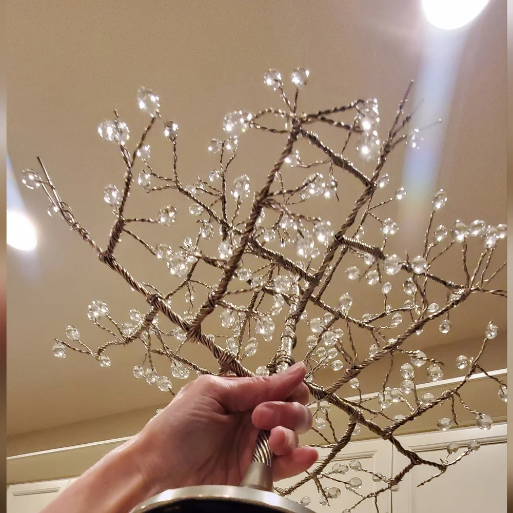 Crate&Barrel Silver Crystal Tree Accent
